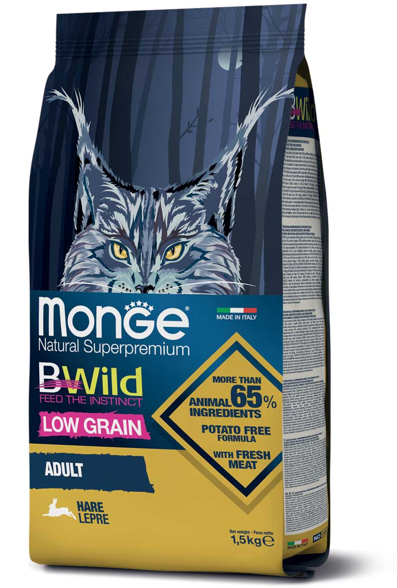 Monge BWild Adult Lepre Low Grain 1,5 kg Monge BWild Adult Lepre Low Grain 1,5 kg