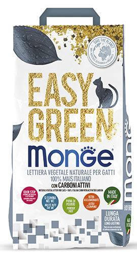 Monge Easy Green Mais con Carboni Attivi - Lettiera Agglomerante 10 Litri