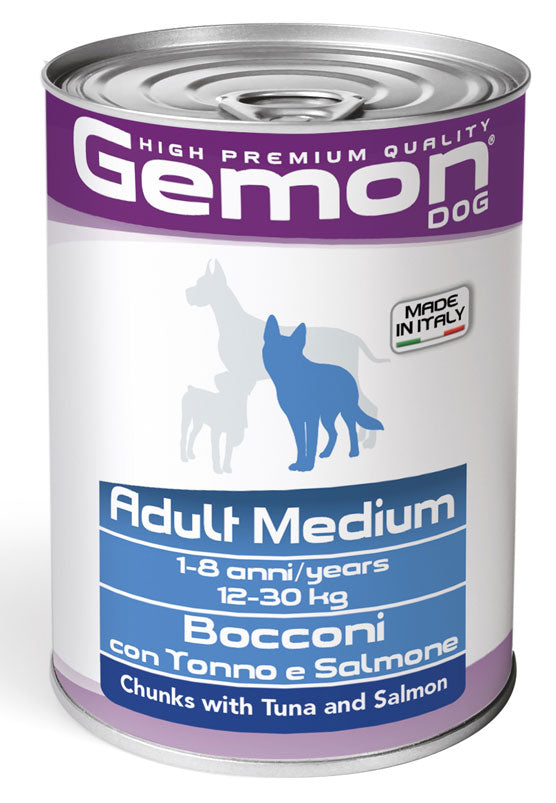 Gemon Adult Medium Bocconi con Tonno e Salmone 415 Gr