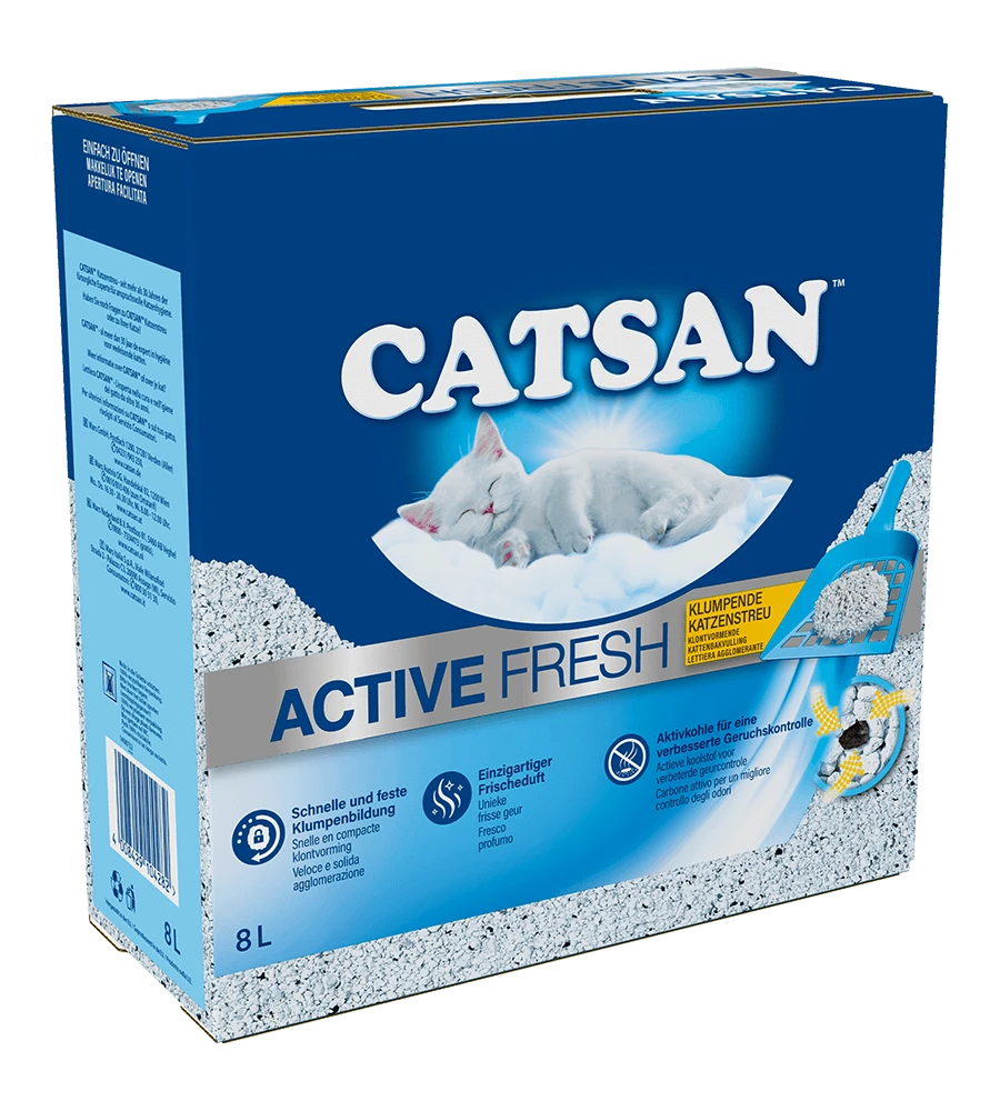 CATSAN ACTIVE FRESH - Lettiera per Gatti, 8 Litri - Agglomerante