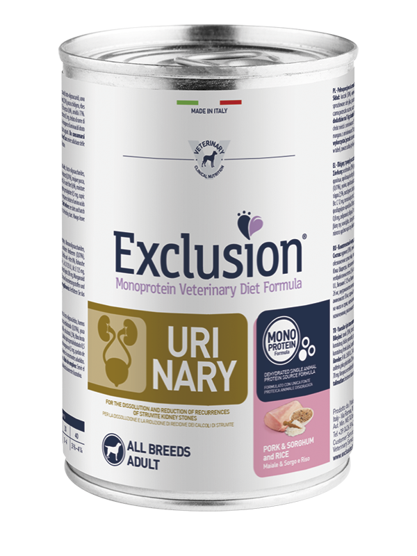 Exclusion Cane Veterinary Diet Urinary Pork & Sorghum and Rice 400 Gr