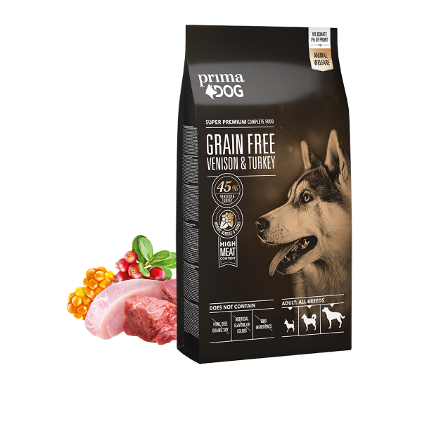 PRIMADOG Adult Grain Free Cervo e Tacchino 1,5kg