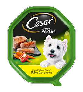 Cesar Cuore Di Verdure Pollo 150gr Alimento umido per Cani
