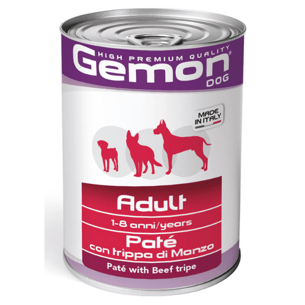 Gemon Patè con Trippa di Manzo 400gr Alimento umido per Cani