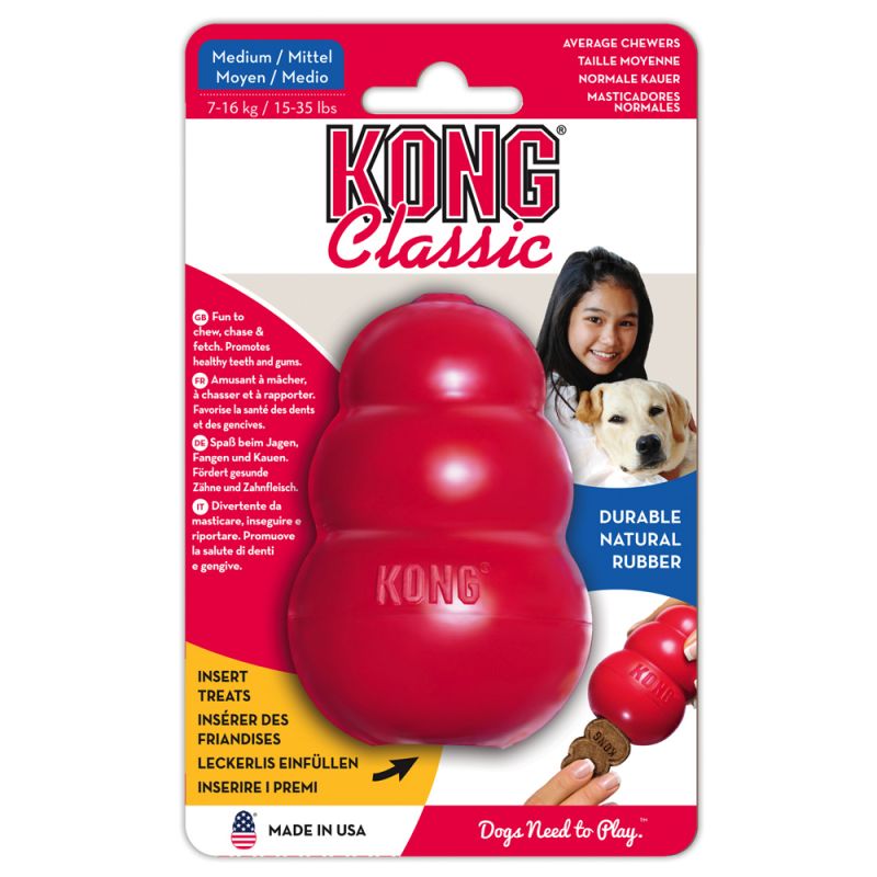 Gioco per cani KONG Classic rosso taglia media 8,5 cm Gioco per cani KONG Classic rosso taglia media 8,5 cm