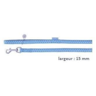 Lascia Mac Leather Blu Lungo 1,2 m x Larg 15 mm per Cane, zolux