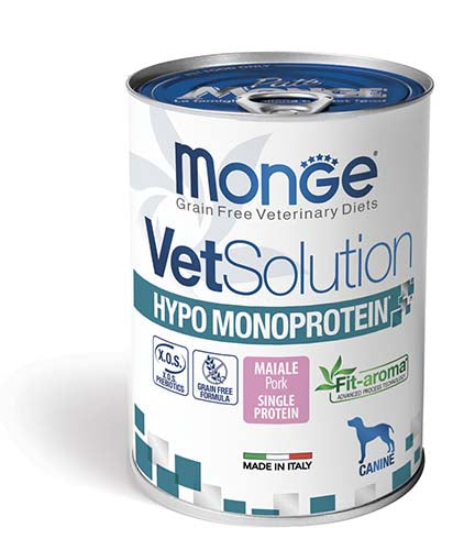 Monge Vet Solution Hypoallergenic Maiale 400gr Alimento umido per Cani