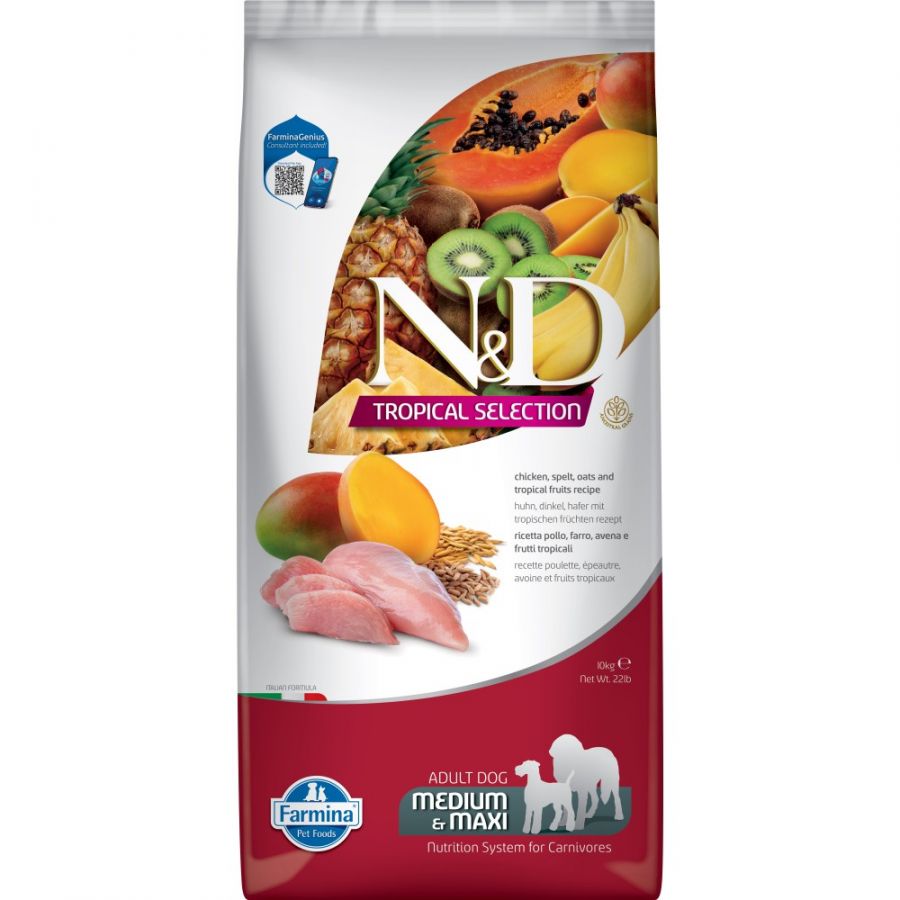 Farmina n&d cane Tropical Selection Chicken Adult Medium Maxi 10 kg