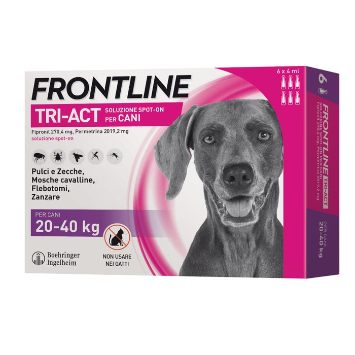 Antiparassitario Frontline Tri-Act Spot-on L 20-40Kg 6 Pipette per Cani