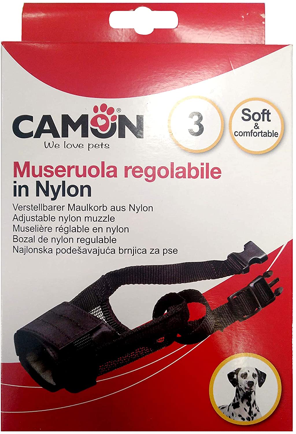 Camon Museruola regolabile in nylon con inserto in rete Taglia L