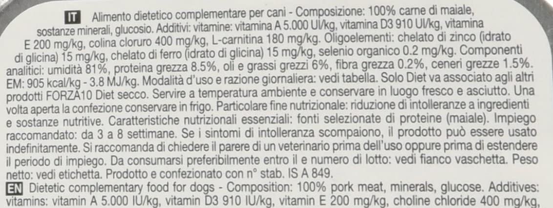 Forza 10 Dog Diet Solo Maiale 100 gr