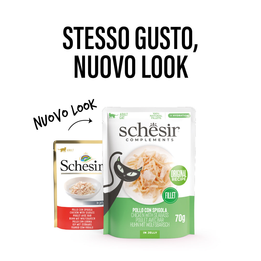 Schesir Gatto Pollo con Spigola 70g Busta