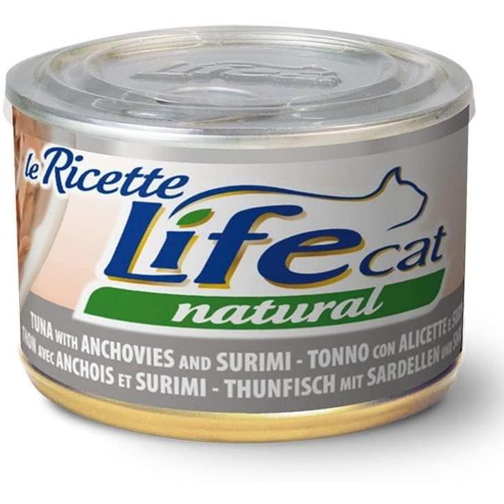 Life Cat 102331 Lattina Le Ricette con Tonno, Alicette e Surimi, 150 Grammi