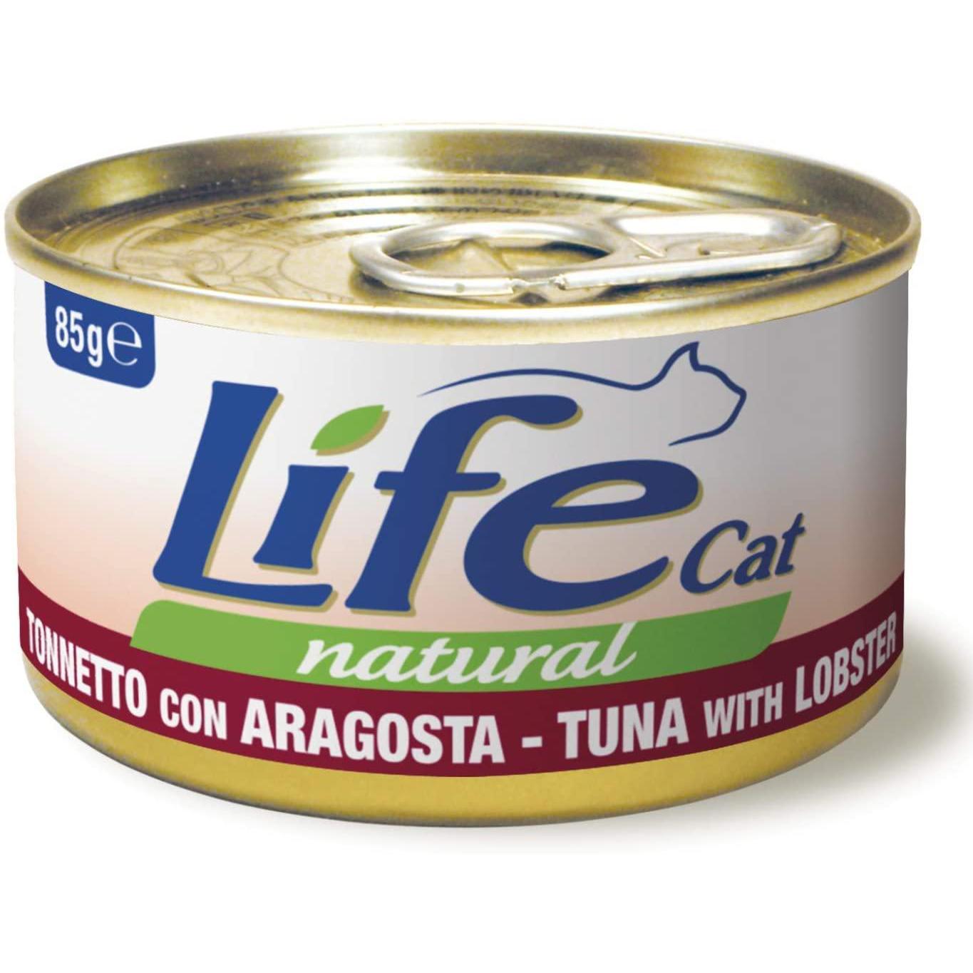 Life Cat Natural Filetti di Tonno con Aragosta 85g - Cibo Umido per Gatti