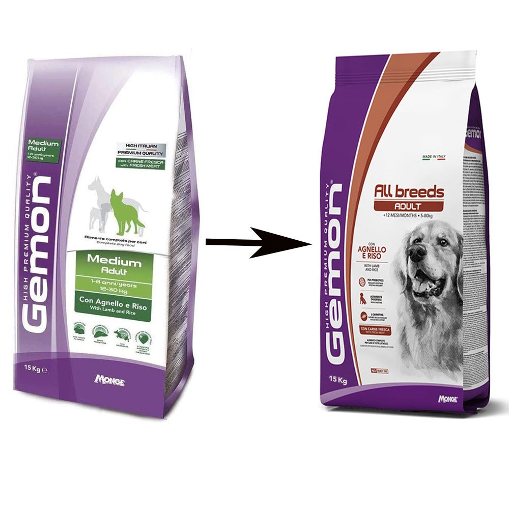 Gemon All Breeds Adult con Agnello e Riso 15kg