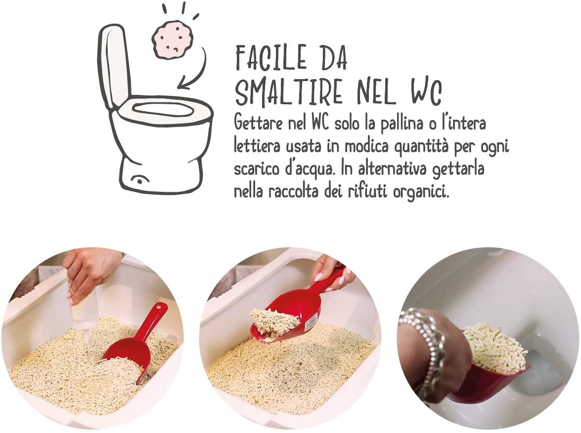 3x5,5L Cat&rina BeNatural - Lettiera da WC al Tofu - Profumo Pesca