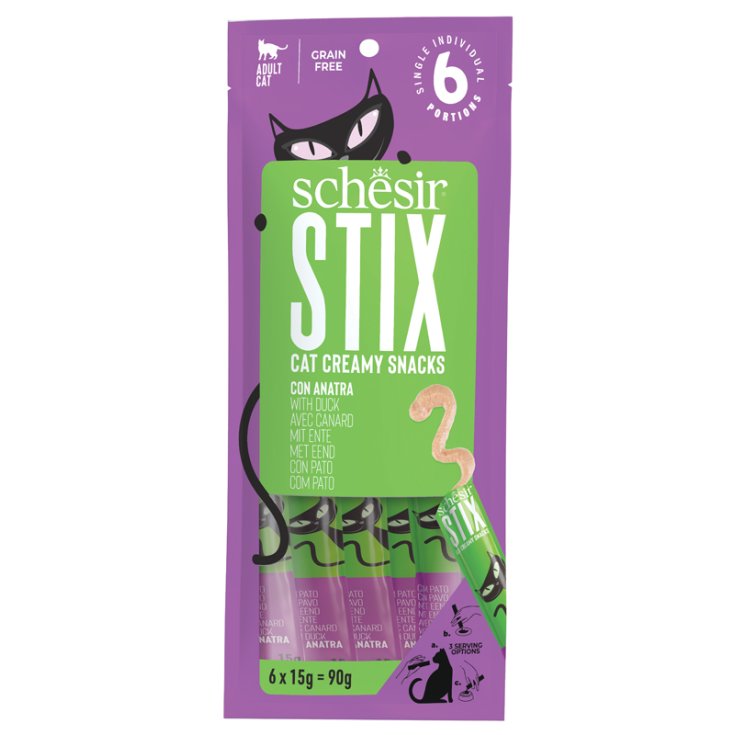 Schesir Gatto Stix Anatra 6X15GR