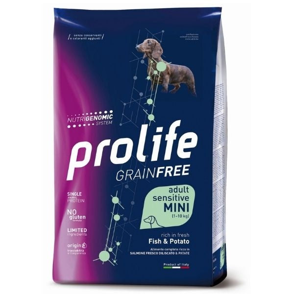 Prolife Grain Free Adult Mini Pesce e Patata 600g Crocchette per Cani