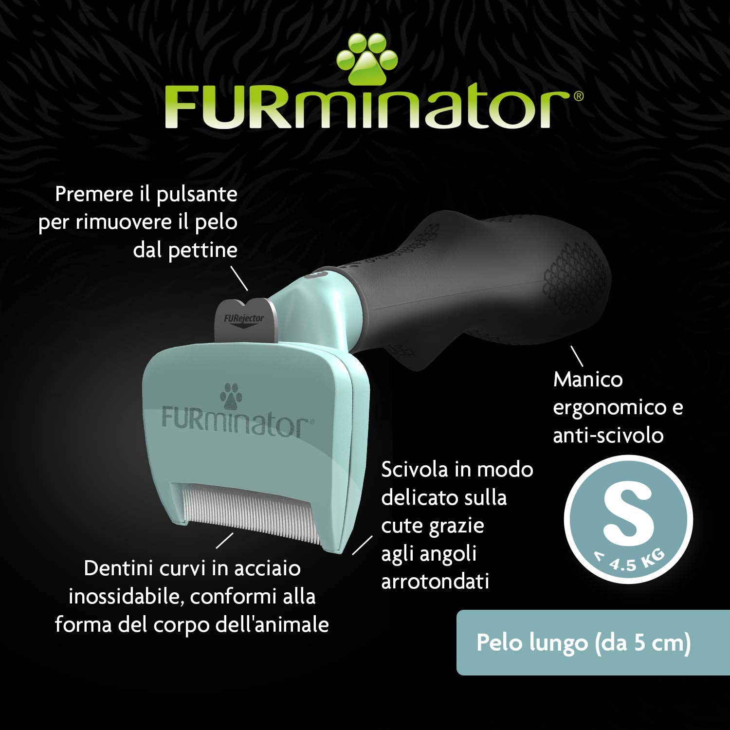 Furminator Strumento deShedding per Gatti Piccoli o medi a Pelo Corto