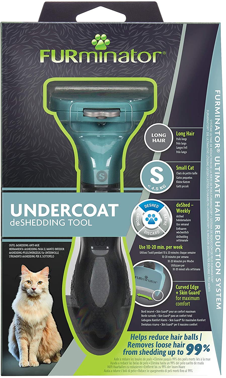 Furminator Strumento deShedding per Gatti Piccoli o medi a Pelo Corto