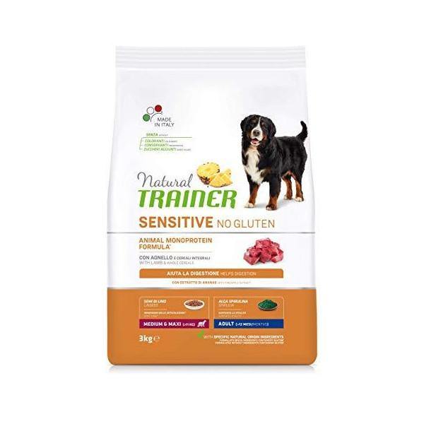 Natural Trainer Dog Sensitive Medium Maxi Salmone e Cereali No Gluten 3 kg