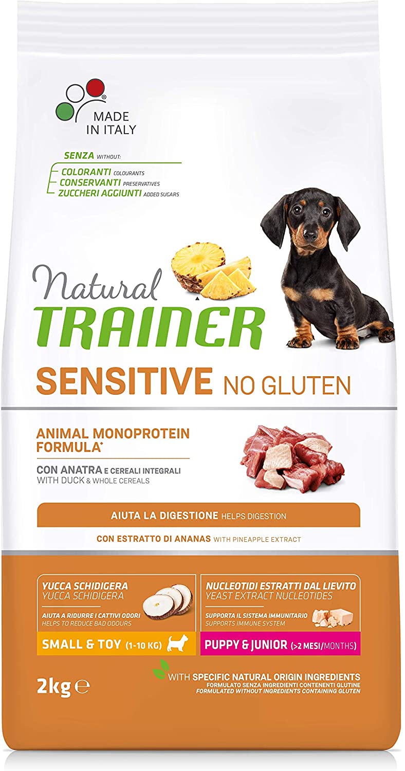 Natural Trainer Cibo per Cani Small & Toy Adult con Maiale e Cereali Integrali, 2kg