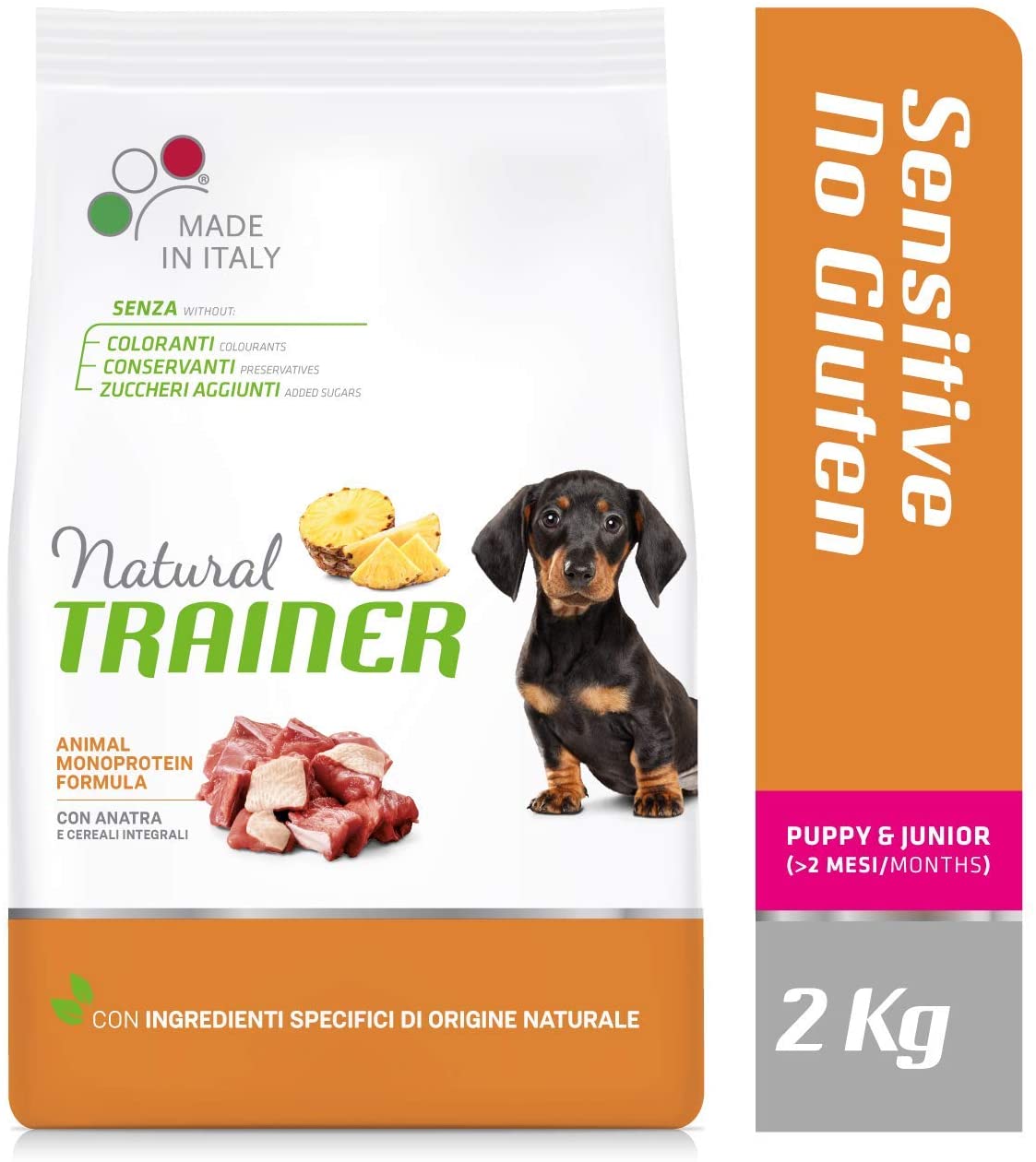 Natural Trainer Cibo per Cani Small & Toy Adult con Maiale e Cereali Integrali, 2kg