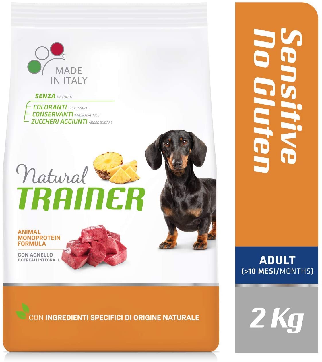 Natural Trainer Cibo per Cani Small & Toy Adult con Maiale e Cereali Integrali, 2kg