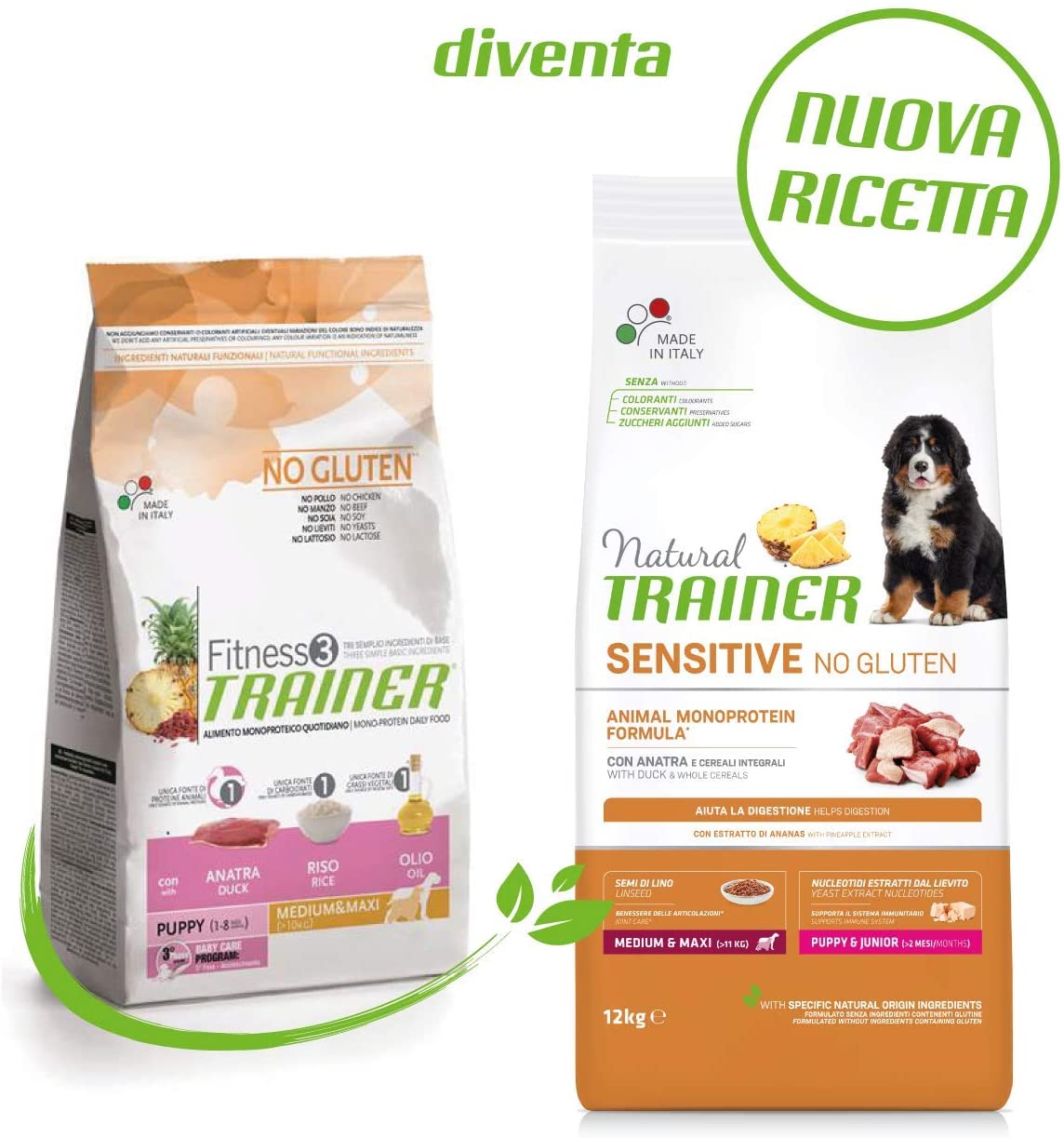 Natural Trainer Maturity Medium/Maxi Salmone 12kg No Gluten - Cane Adulto