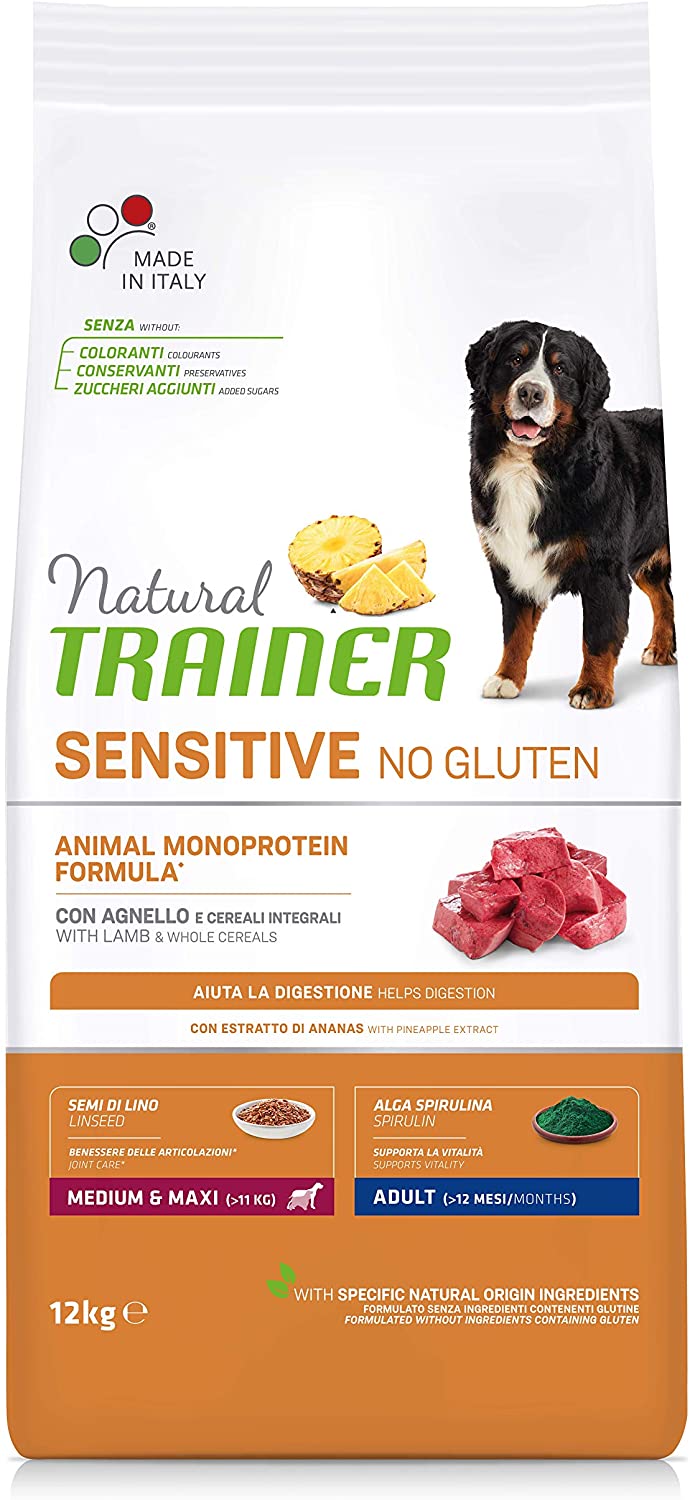 Natural Trainer Maturity Medium/Maxi Salmone 12kg No Gluten - Cane Adulto
