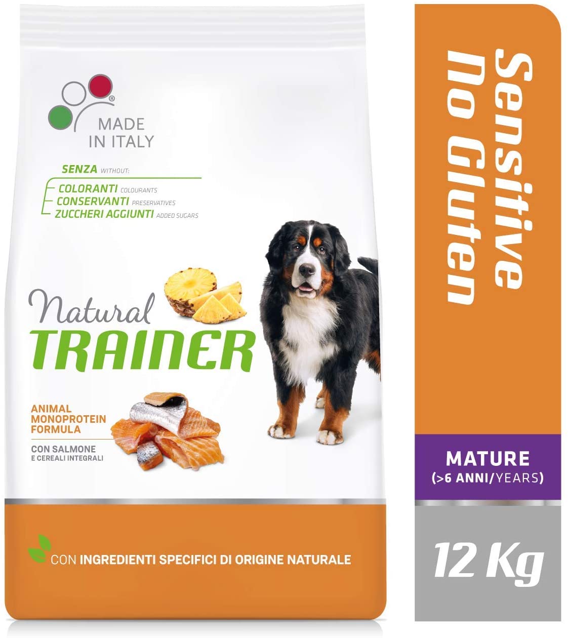 Natural Trainer Maturity Medium/Maxi Salmone 12kg No Gluten - Cane Adulto