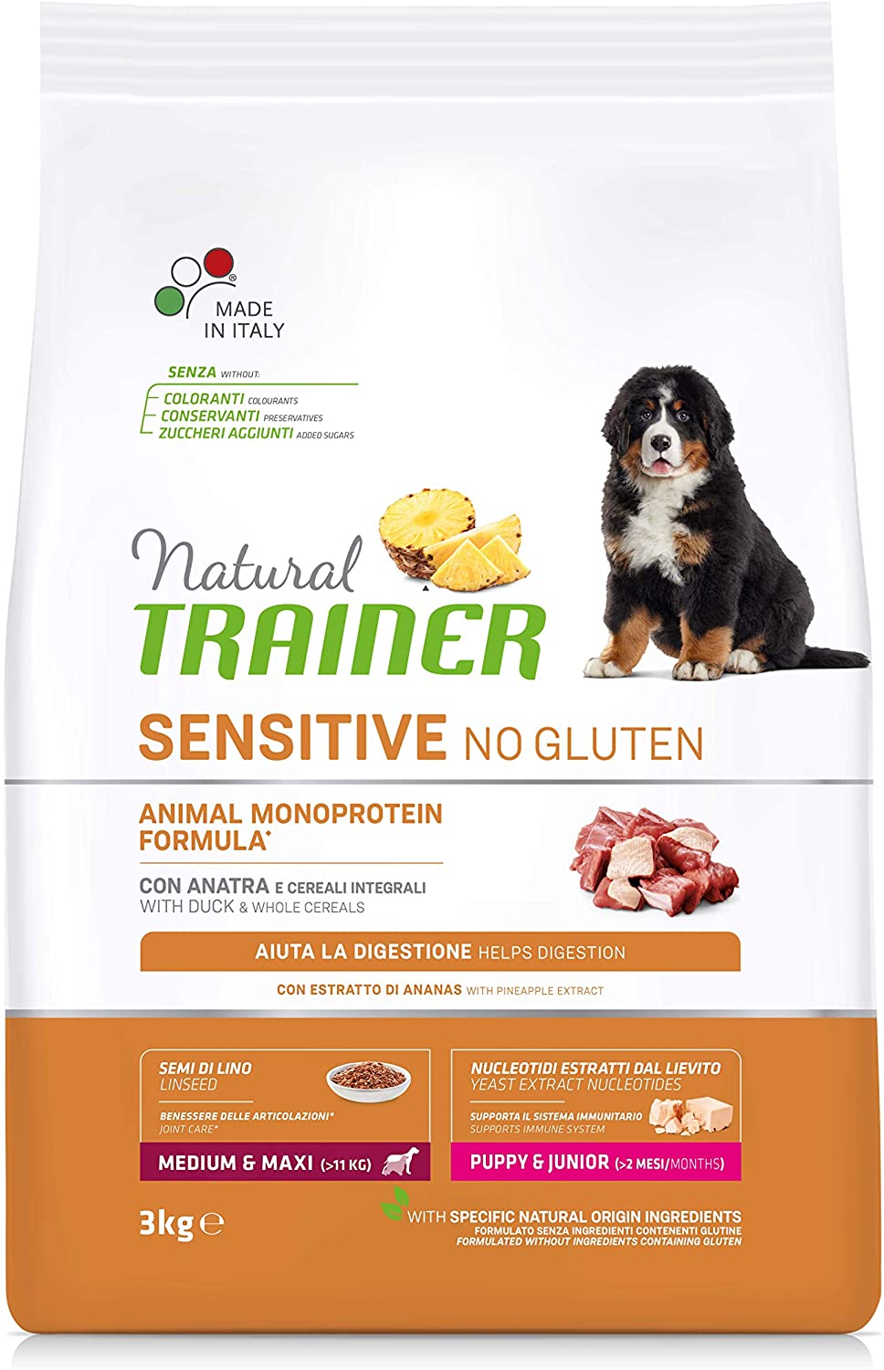 Natural Trainer Maturity Medium/Maxi Salmone 12kg No Gluten - Cane Adulto