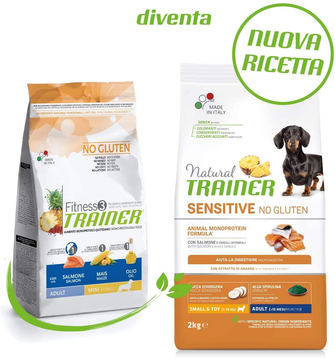 Natural Trainer Sensitive No Gluten - Cibo per Cani Small&Toy Adult con Agnello e Cereali Integrali 2kg