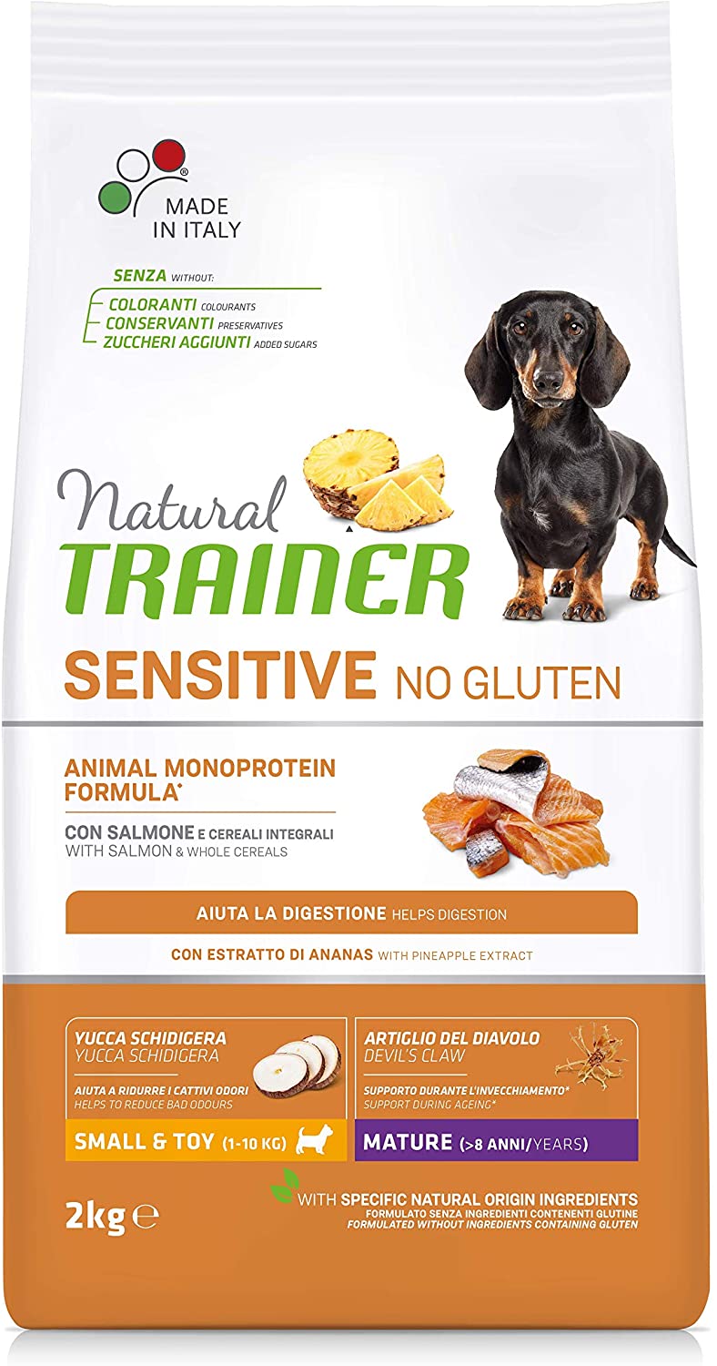 Natural Trainer Sensitive No Gluten - Cibo per Cani Small&Toy Adult con Agnello e Cereali Integrali 2kg