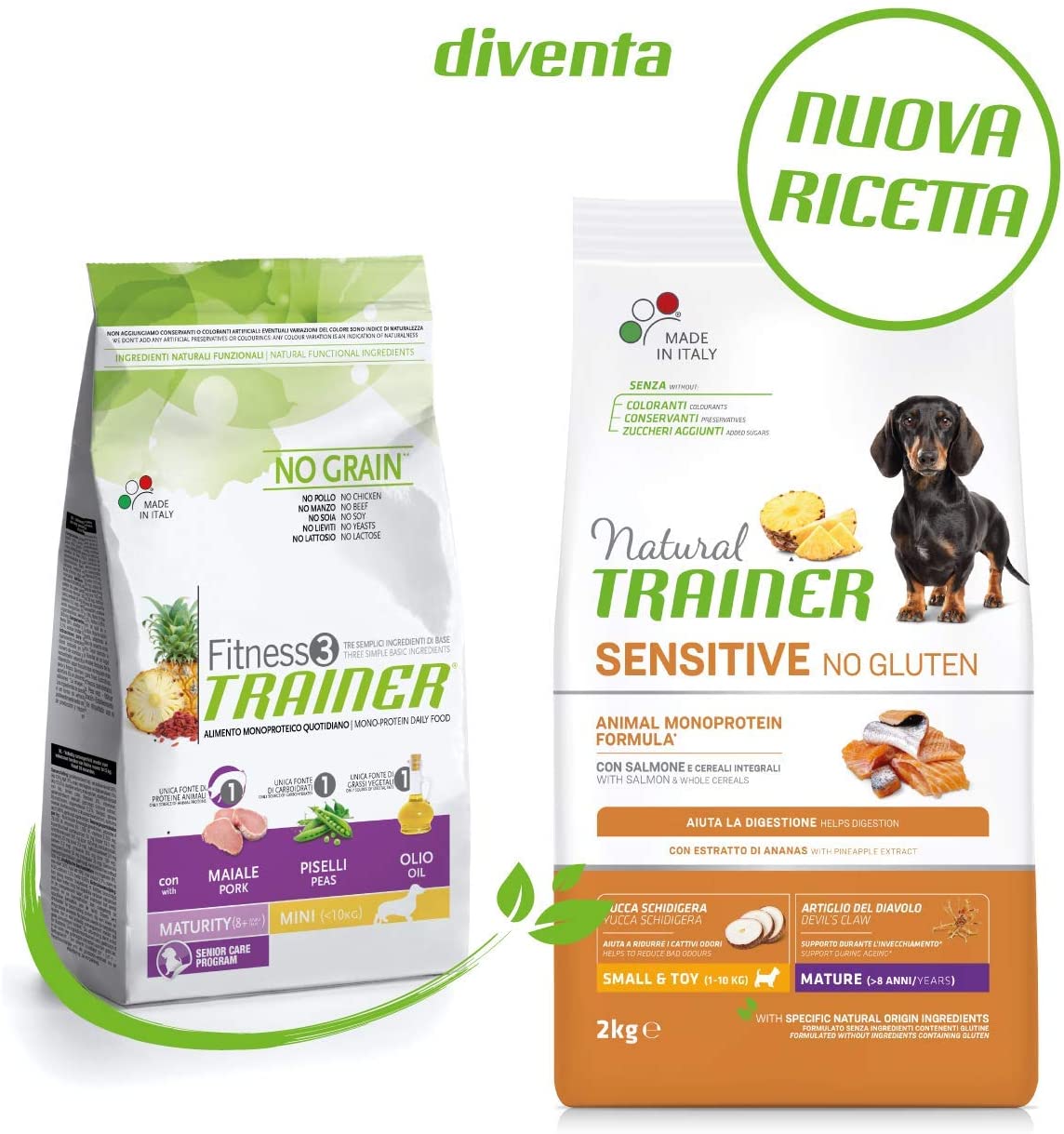 Natural Trainer Sensitive No Gluten - Cibo per Cani Small&Toy Adult con Agnello e Cereali Integrali 2kg