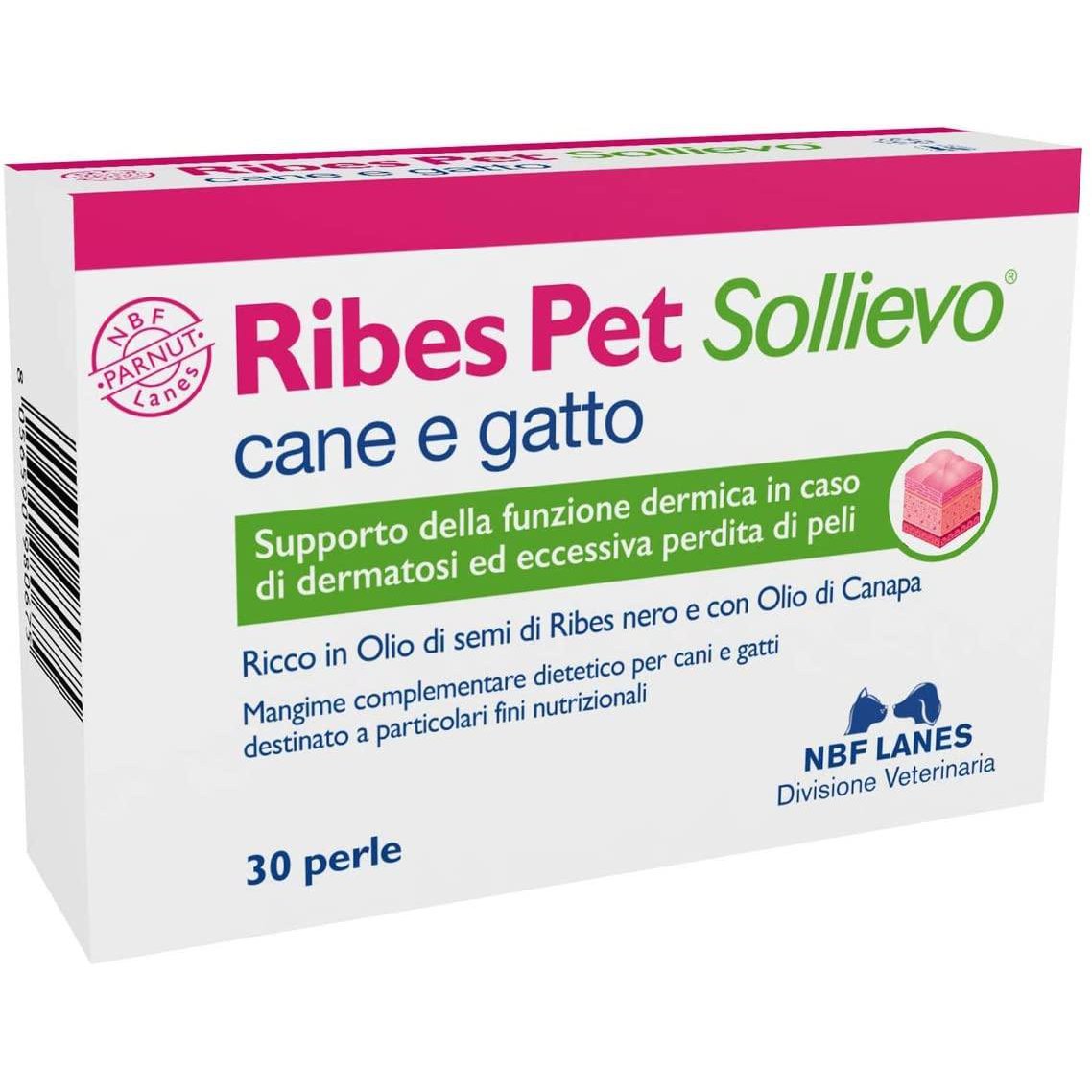 NBF LANES Ribes Pet Sollievo 30 Perle Integratore per Cane e Gatto