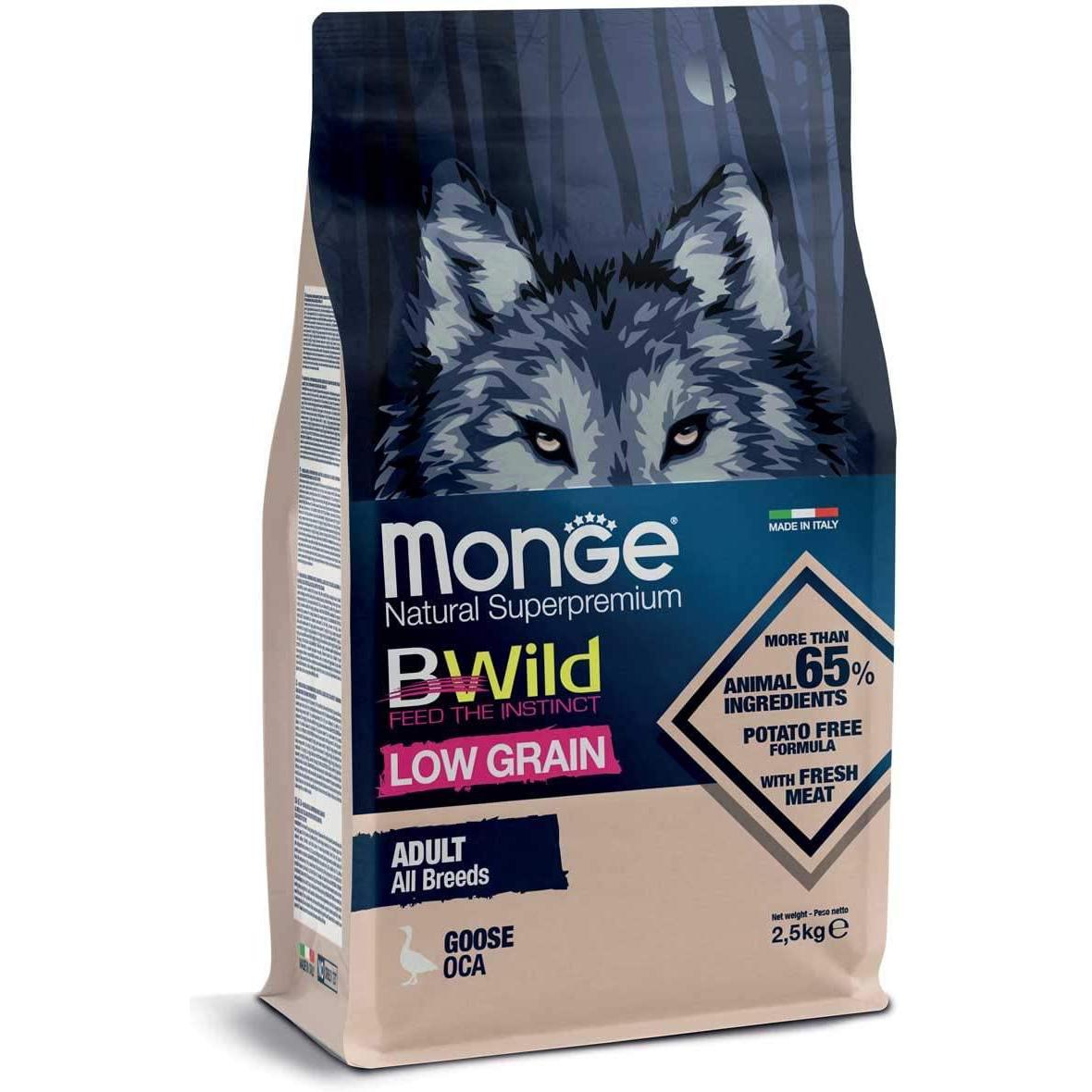 Monge Cane BWild Low Grain Adult All Breeds Goose 2,5kg - Oca