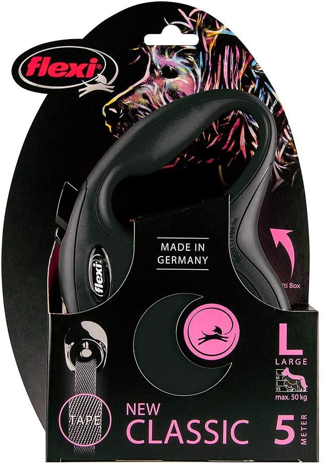 Flexi new classic M fettuccia 5mt nero