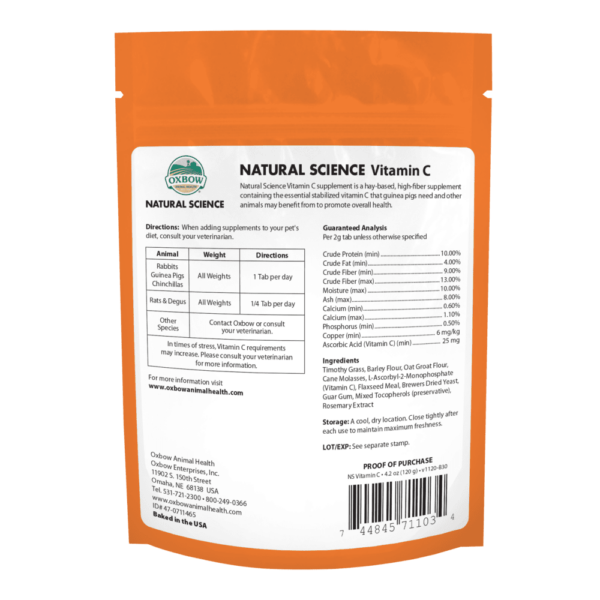3x120g Oxbow Natural Science Vitamin C