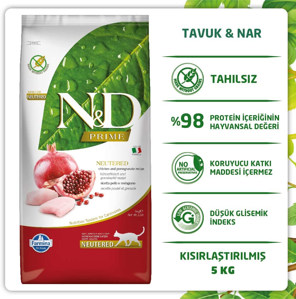 Farmina N&D Prime - Adult Neutered al Pollo e Melograno 5 kg