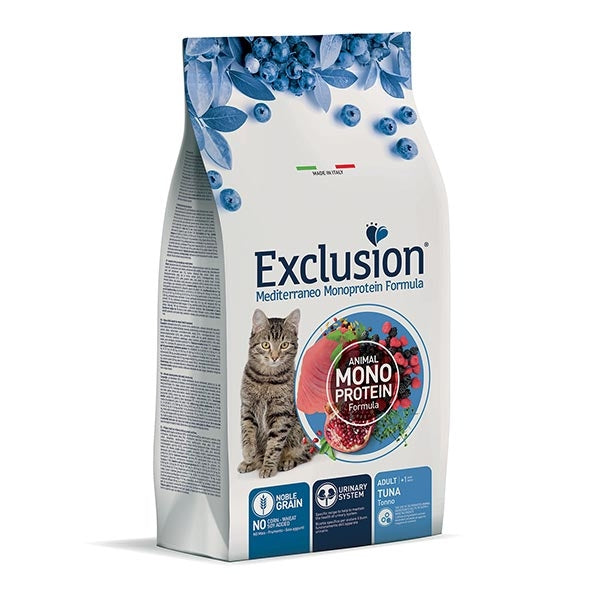 Exclusion Mediterraneo Monoprotein Noble Grain Crocchette Tonno Gatti Adulti Sacco 300 gr