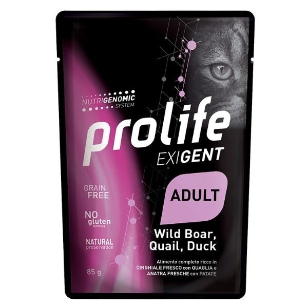 Prolife - Exigent Adult Wild Boar Quail & Duck 85 gr