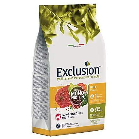 Exclusion MEDITERRANEO MONOPROTEIN Noble Grain Dog Adult Large Manzo 12 kg.