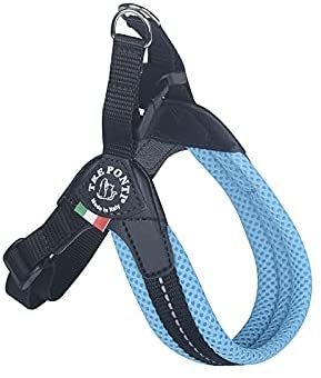 TRE PONTI Pettorina Easy Fit Rete Sottopancia Regolabile Azzurro 4