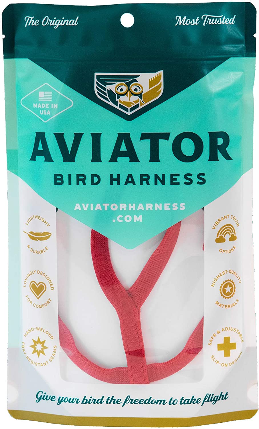 Aviator - Pettorina per Pappagalli - S - Rosso
