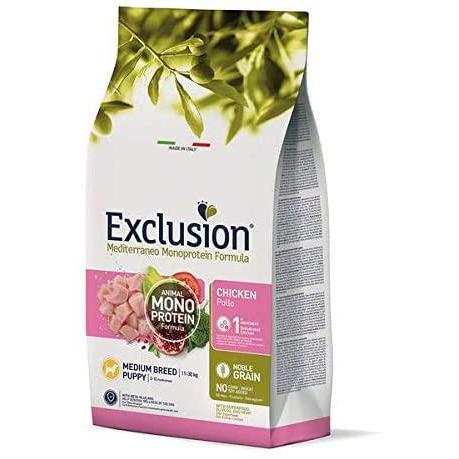 Exclusion MEDITERRANEO Mono Noble Grain Puppy Pollo 12KG