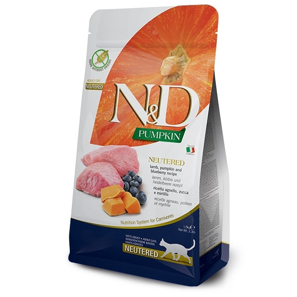 Farmina N&D Pumpkin Neutered - Agnello, Zucca e Mirtillo - Sacco 1,5 kg