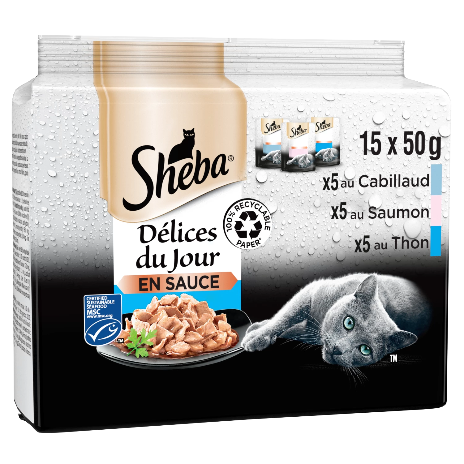 Sheba Délices du Jour Selezione del Mare in Salsa 15X50g