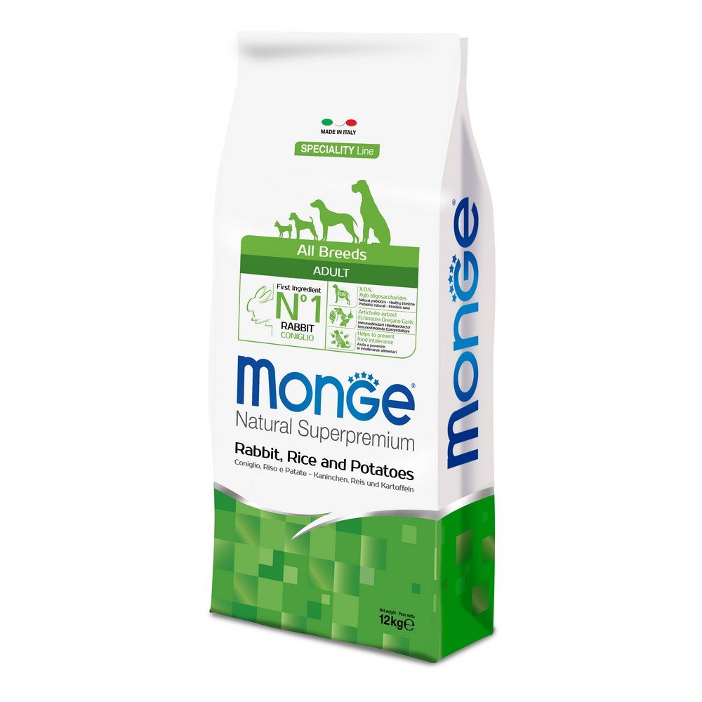 Monge Natural Superpremium Adult Coniglio Riso e Patate 12 kg - 2 Sacchi