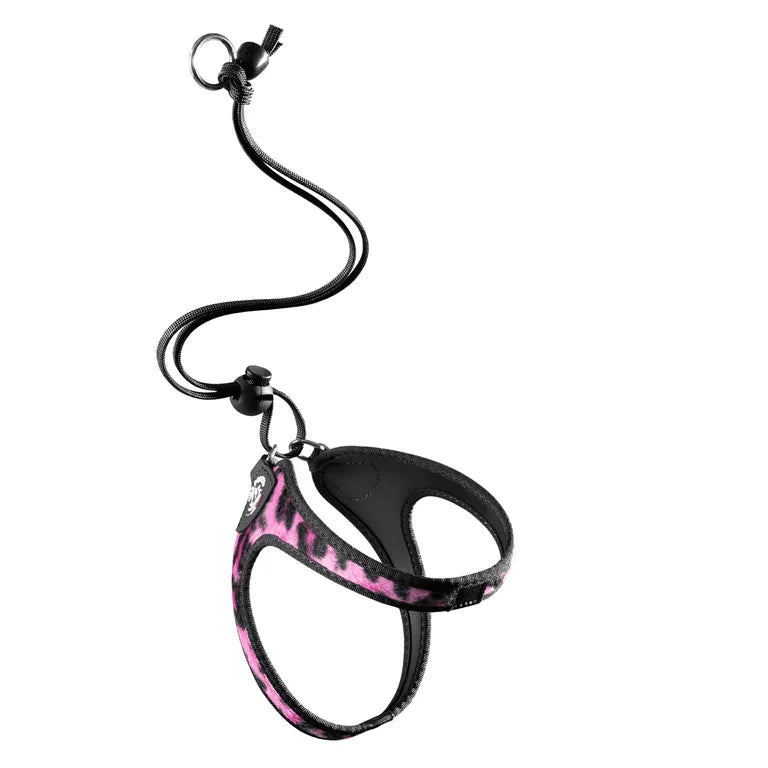 TRE PONTI Pettorina per Cani Easy Fit Savannah Onyx con Laccio - Leopardo Fucsia